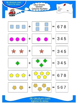 Çocuklar İçin toplam işlemi yaprak testleri 